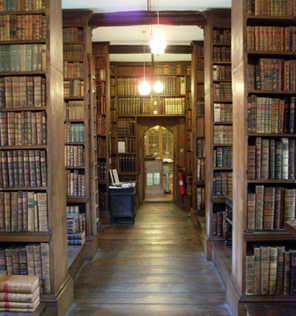 Contemporary view of the Old Library at Trinity College, Oxford, the only remaining building from Durham College. 